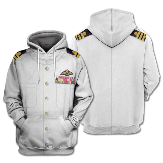 Historical T-Shirt Historical Military White Uniforms Of The Royal Navy Suit 3d Costume Hoodie Historical Hoodie