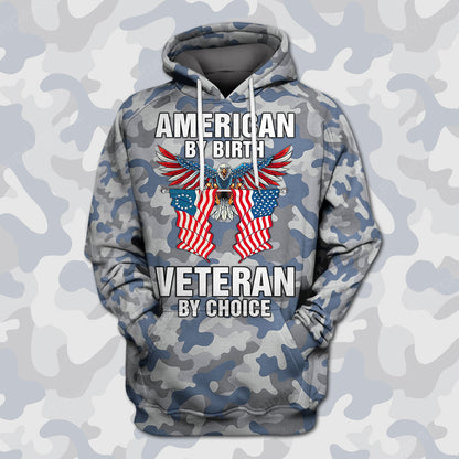 Unifinz Veteran T-shirt American By Birth Veteran By Choice Blue Grey Camouflage T-shirt Veteran Hoodie Sweater Tank 2022