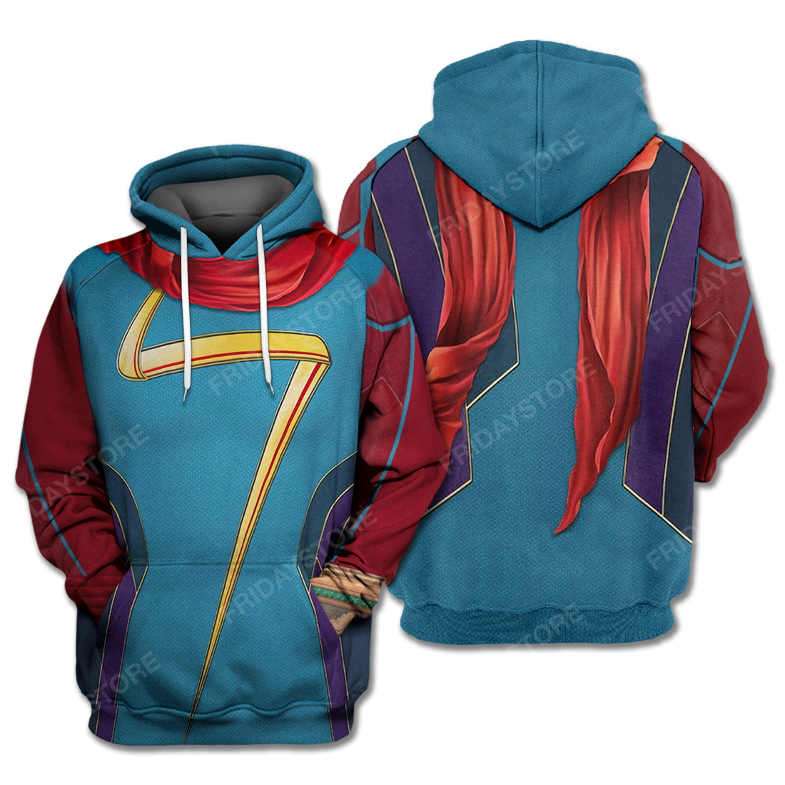 MV T-Shirt Ms Mavel Suit 3d Costume Hoodie MV Hoodie MV Costume T-shirt Hoodie