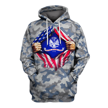 Unifinz Veteran T-shirt United States Army 1775 Blue Grey Camouflage T-shirt Veteran Hoodie Sweater Tank 2022