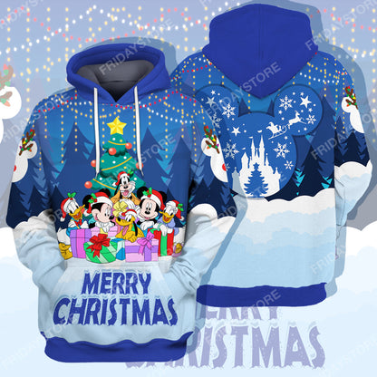 Unifinz DN T-shirt Mouse And Friends Together Under Christmas Tree T-shirt High Quality DN MK Mouse Hoodie Sweater Tank 2022