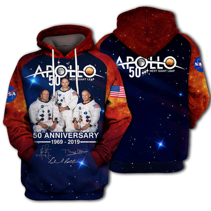 Unifinz NASA T-shirt 50th Anniversary Apollo 11 T-shirt Awesome NASA Hoodie Sweater Tank 2022