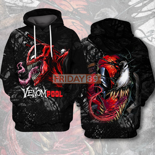 Unifinz MV Venom T-shirt Amazing Venom DeadPool Red Black Hoodie High Quality MV Venom Hoodie Sweater Tank 2022