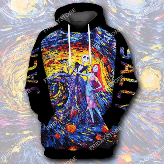 Unifinz TNBC T-shirt Starry Night Jack And Sally T-shirt Hoodie Amazing DN TNBC Sweate Tank Hoodie Jack Skellington Apparel 2022