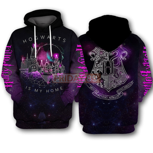 Unifinz HP T-shirt HW Is My Home Geometric School of Witchcraft and Wizardry 3D Print T-shirt Cool HP Hoodie Sweater Tank 2022