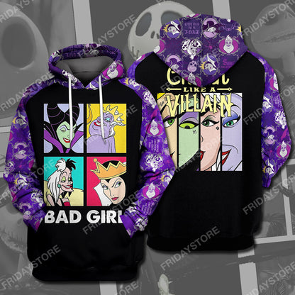 Unifinz DN T-shirt Chillin Like A Villain Bad Girl T-shirt Amazing High Quality DN Villain Hoodie Sweater Tank 2022