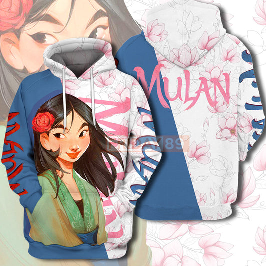 Unifinz DN T-shirt ML FLOWERS Blue White T-shirt Awesome High Quality DN Mulan Hoodie Sweater Tank 2022