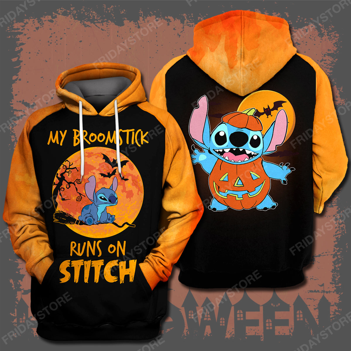 Unifinz LAS T-shirt My Broomstick Runs On Stitch T-shirt Awesome High Quality DN Stitch Hoodie Sweater Tank 2022