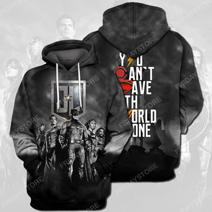 Unifinz DC Hoodie JL You Cant Save The World Alone T-shirt Cool High Quality DC Shirt Sweater Tank 2022