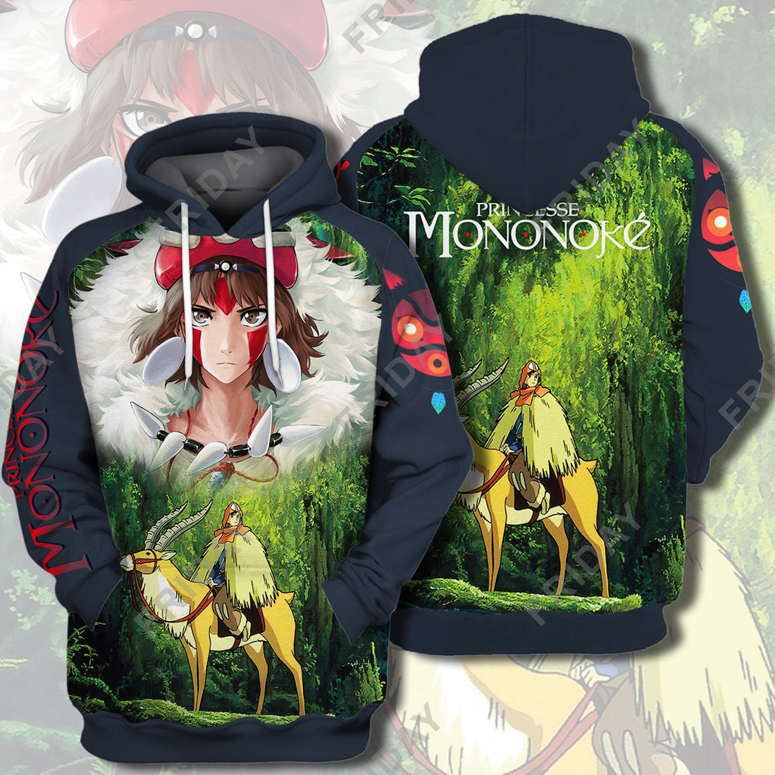 Unifinz Ghibli T-shirt Princess Mononoke Wolf Girl Hoodie Amazing High Quality Ghibli Hoodie Sweater Tank 2022