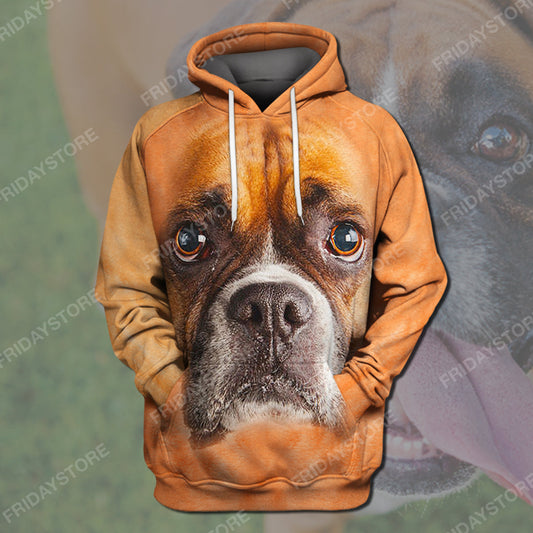 Unifinz Dog T-shirt Boxer Dog HoodieBoxer Dog Graphic Orange T Shirt Awesome Dog Hoodie Sweater Tank Apparel 2022