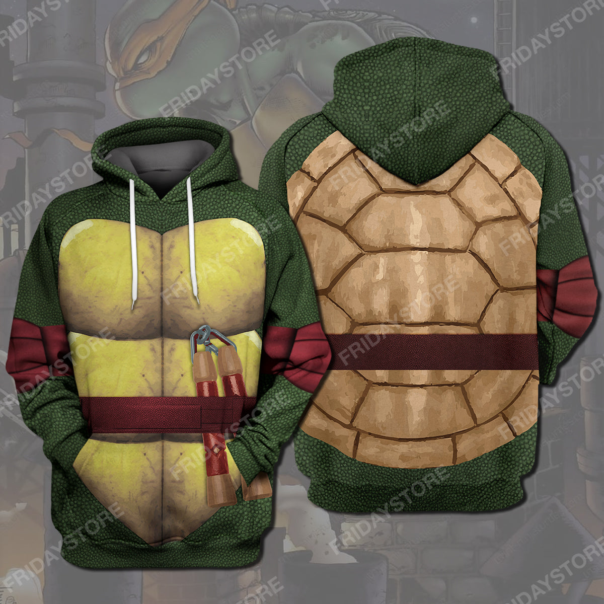 Unifinz TMNT Hoodie Michael Ninja Turtles Costume T-shirt TMNT Shirt Sweater Tank Cool TMNT Cosplay Costume Apparel 2022