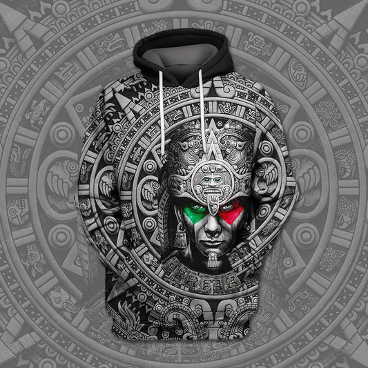 Unifinz Mexican T-shirt Mexican Culture Aztec Warrior 3D T-shirt Hoodie Adult Unisex Full Print 2022