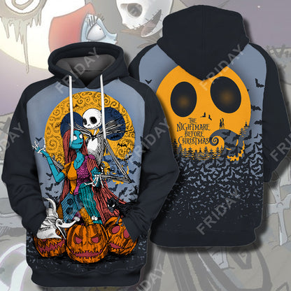 Unifinz TNBC T-shirt Nightmare Couple Halloween T-shirt Awesome DN TNBC Hoodie Sweater Tank Jack skellington Hoodie Shirt 2022