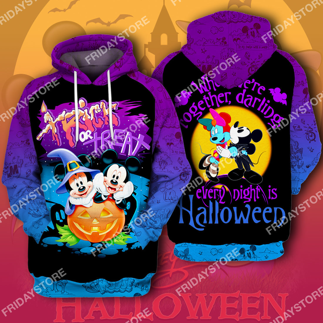 Unifinz DN T-shirt We're Together Darling Every Night Is Halloween T-shirt High Quality DN Mk Mouse Hoodie Sweater Tank 2022