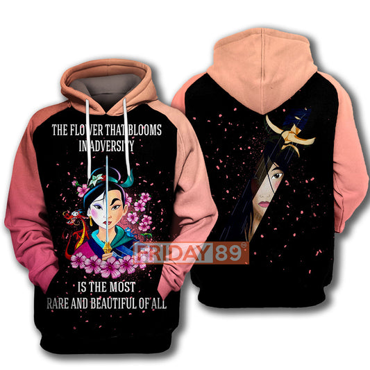 Unifinz DN T-shirt Mulan DN Princess The Flower Blooms In Adversity Black Hoodie High Quality DN Mulan Hoodie Sweater Tank 2022