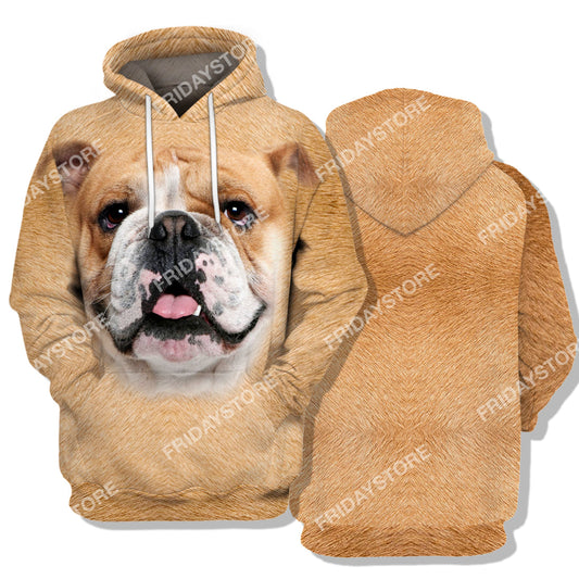 Unifinz Dog Hoodie Bulldog Hoodie Bulldog Dog Graphic Golden Brown T Shirt Awesome Dog Shirt Sweater Tank Gift For Dog Lover 2022