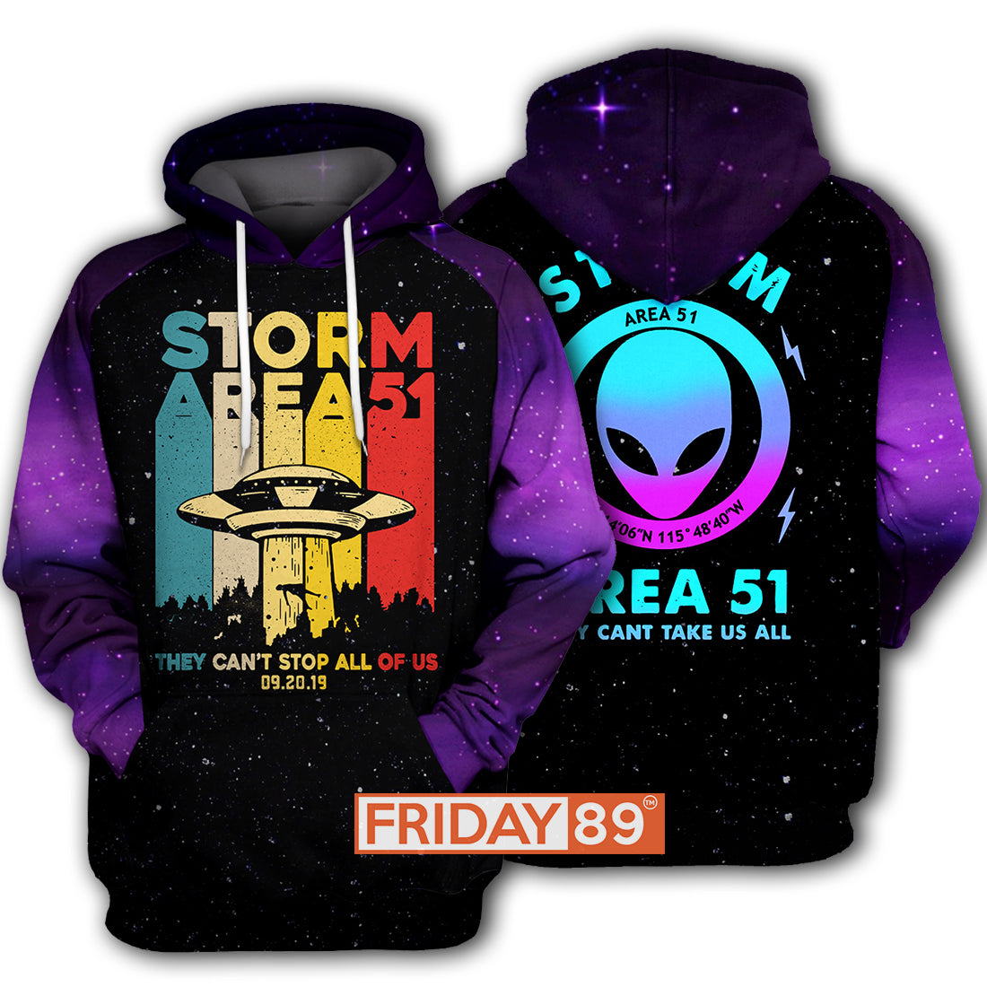 Unifinz Alien Hoodie Storm Area 51 They Can't Stop Us T-shirt High Quality Alien Shirt Sweater Tank 2022
