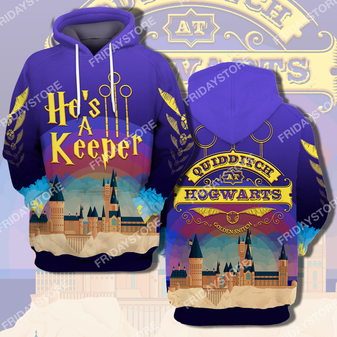 Unifinz HP T-shirt Quidditch Couple He's A Keeper T-shirt Awesome High Quality HP Hoodie Sweater Tank Couple Apparel 2022
