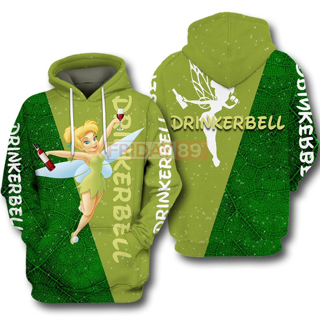 Unifinz DN T-shirt Drinkerbell Green Frost Fairy TinkerBell 3D Print T-shirt Funny DN TinkerBell Hoodie Sweater Tank 2022