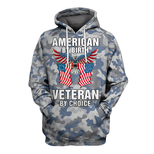 Unifinz Veteran T-shirt American By Birth Veteran By Choice Blue Grey Camouflage T-shirt Veteran Hoodie Sweater Tank 2022