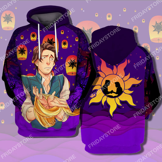 Unifinz DN Rapunzel T-shirt DN Tangled Flynn Couple Silhouette T-shirt Flynn Hoodie Apparel Awesome DN Tangled Hoodie Sweater Tank 2022