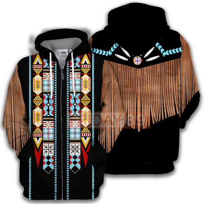 Unifinz Native American Hoodie Native American Black Costume Culture Pattern 3D Print T-shirt Native American Shirt Sweater Tank 2023