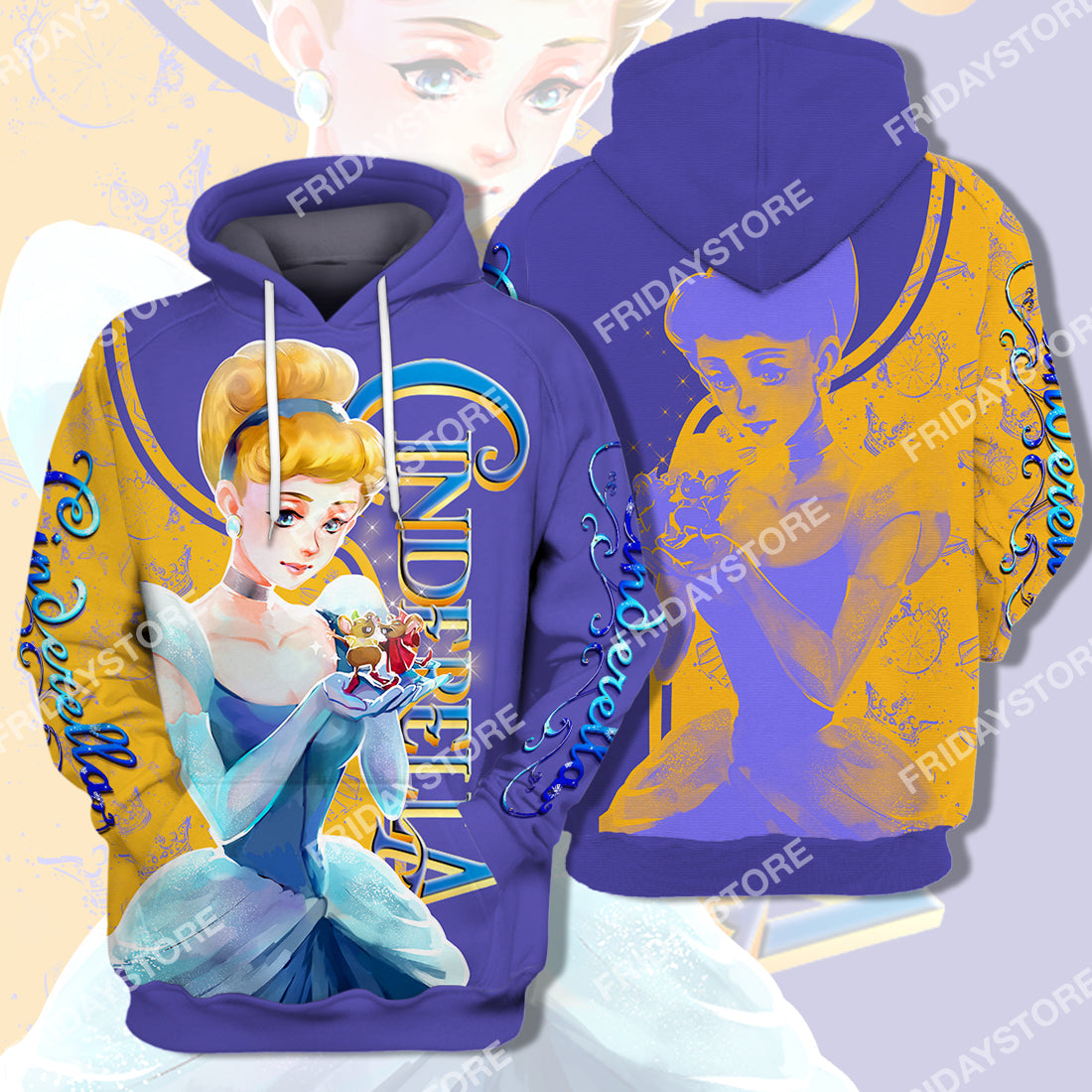 Unifinz DN T-shirt Cinderella Princess And Mouse Friends T-shirt Awesome DN Cinderella Hoodie Sweater Tank 2022