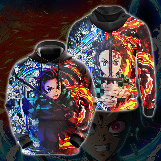 Demon Slayer T-shirt Tanjiro Sun And Water Breathing Techniques Hoodie Demon Slayer Hoodie