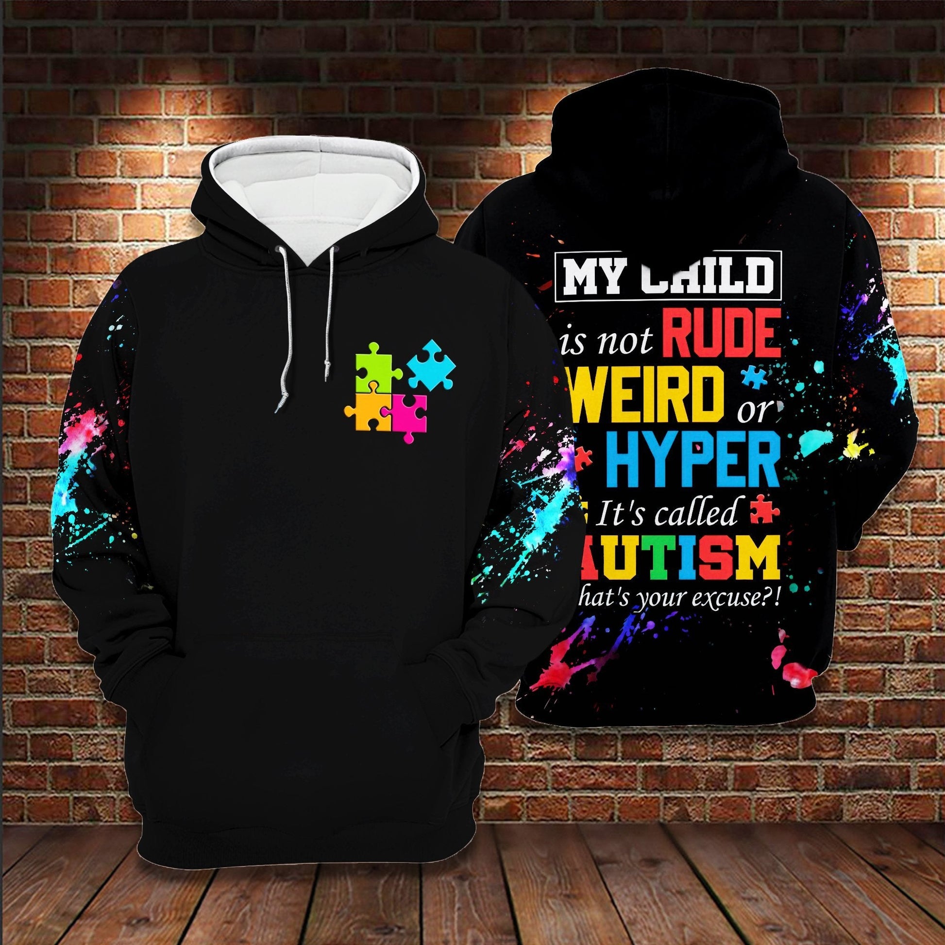 Unifinz Autism T-shirt My Child Is Not Rude Weird Or Hyper T-shirt Autism Hoodie Autism Apparel 2024