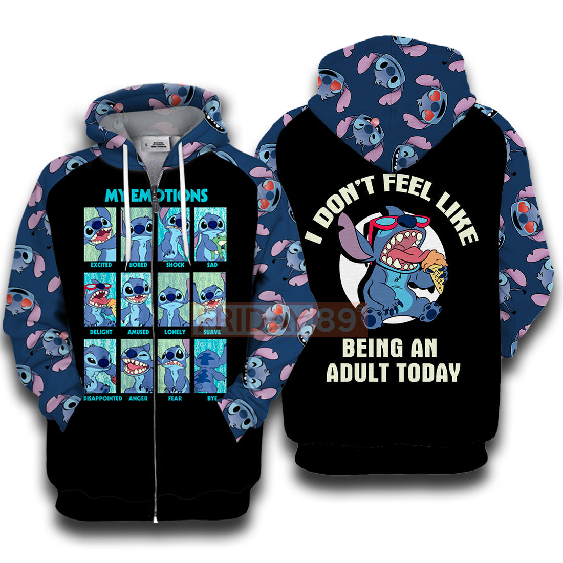 Unifinz DN Stitch T-shirt Stitch Emotions Hoodie I Don't Feel Like Being An Adult Today Stitch T Shirt Cute DN Stitch Hoodie Sweater Tank 2023