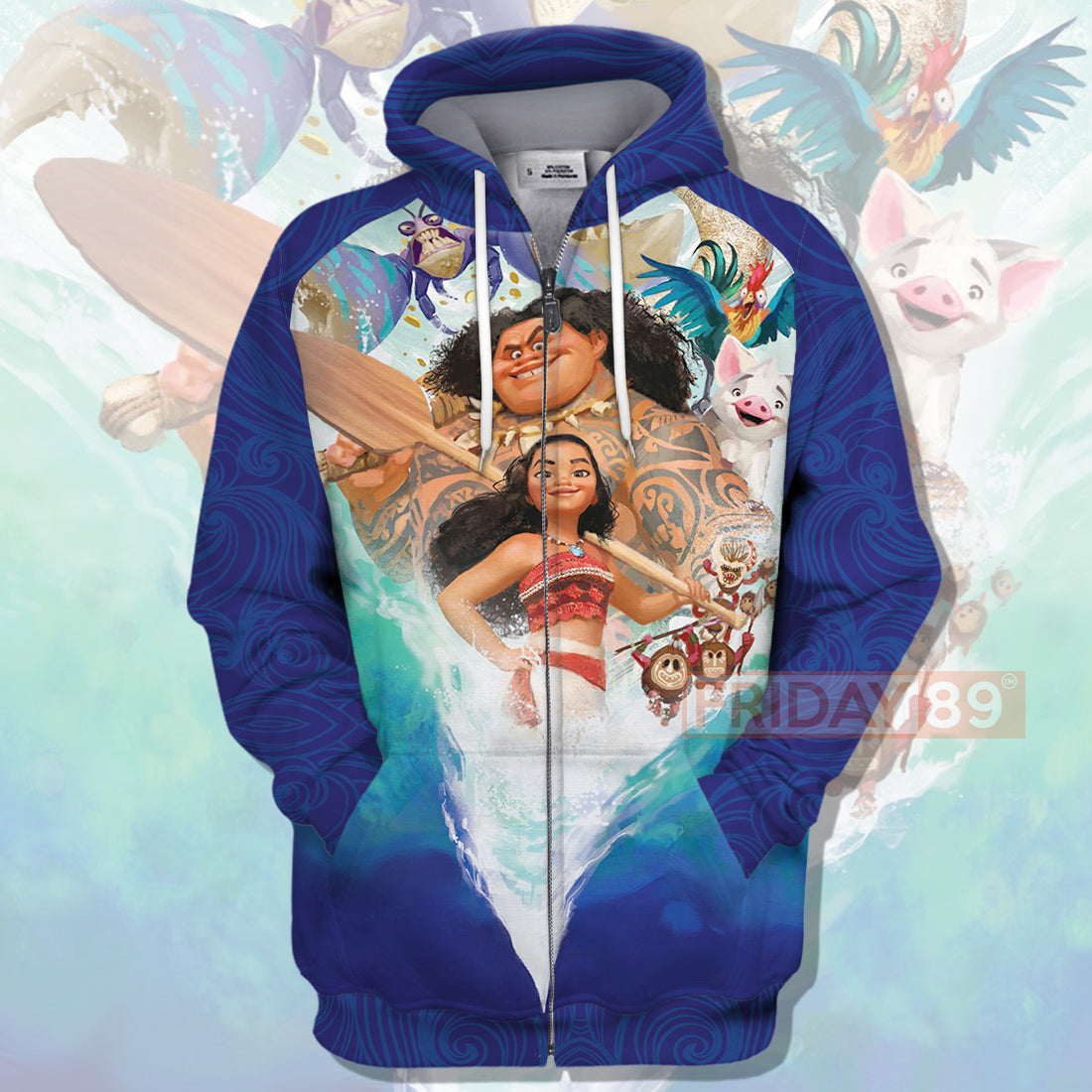 Unifinz DN T-shirt Moana Princess & Maui Magical Ocean 3D Print T-shirt Amazing DN Moana Hoodie Sweater Tank 2023