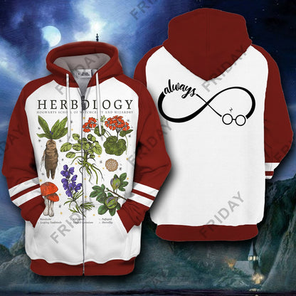 Unifinz HP T-shirt Herbology Always Infinity Red White T-shirt High Quality HP Hoodie Sweater Tank 2022