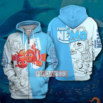 Unifinz DN T-shirt Finding Nemo Blue T-shirt Amazing DN Finding Nemo Hoodie Sweater Tank 2023