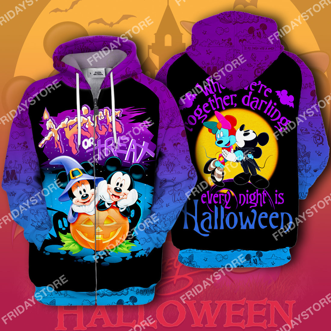 Unifinz DN T-shirt We're Together Darling Every Night Is Halloween T-shirt High Quality DN Mk Mouse Hoodie Sweater Tank 2023