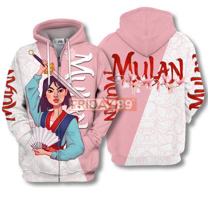 Unifinz DN T-shirt Princess Mulan Warrior Pink All Over Print Mulan Pink Hoodie Amazing DN Mulan Hoodie Sweater Tank 2023