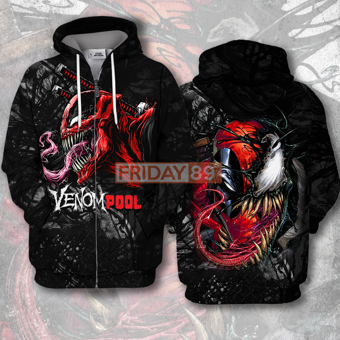 Unifinz MV Venom T-shirt Amazing Venom DeadPool Red Black Hoodie High Quality MV Venom Hoodie Sweater Tank 2023