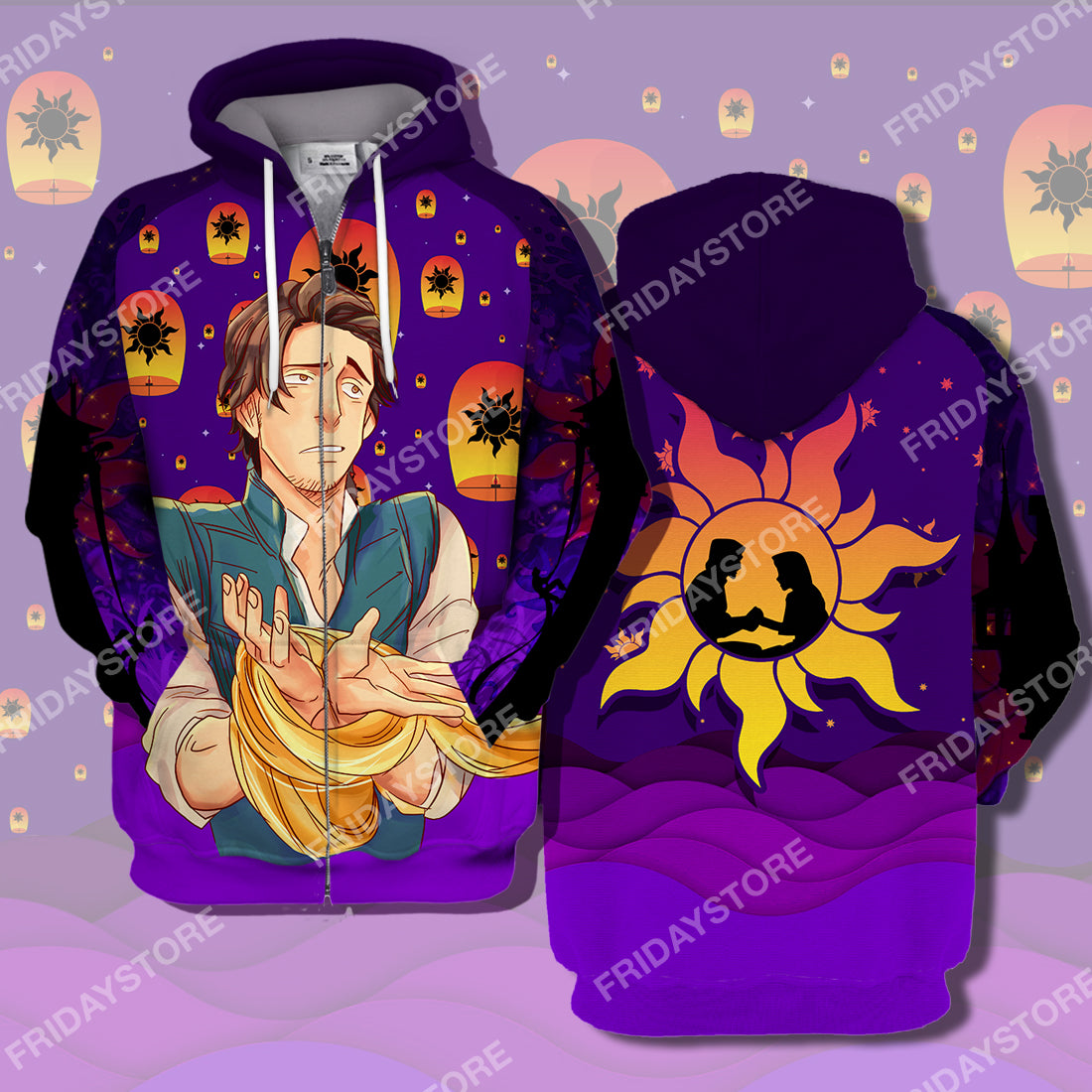 Unifinz DN Rapunzel T-shirt DN Tangled Flynn Couple Silhouette T-shirt Flynn Hoodie Apparel Awesome DN Tangled Hoodie Sweater Tank 2023