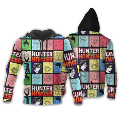  Hunter X Hunter Shirt Hunter X Hunter Charactes Frames Multicolor Hoodie Hunter X Hunter Merch Adult Colorful