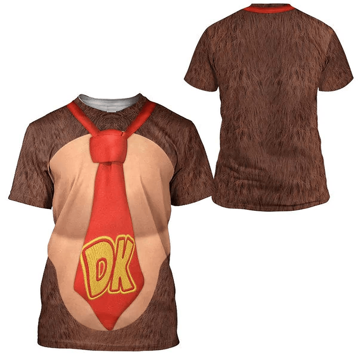 Mario Hoodie Donkey Kong Costume T-shirt Brown Unisex