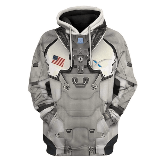 NASA Hoodie Spacex Mars Eva Suit Costume Hoodie Gray Unisex