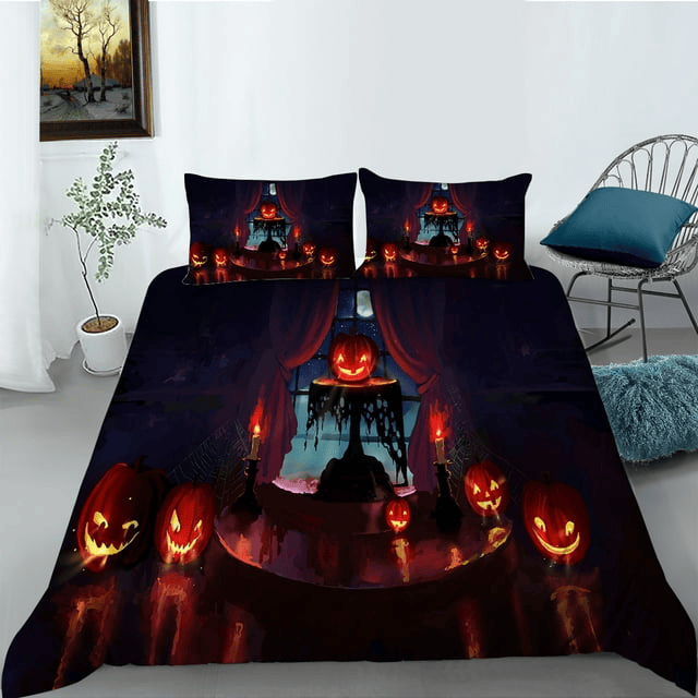 Halloween Bedding Set Halloween Pumpkin Night Party Duvet Covers Black Unique Gift