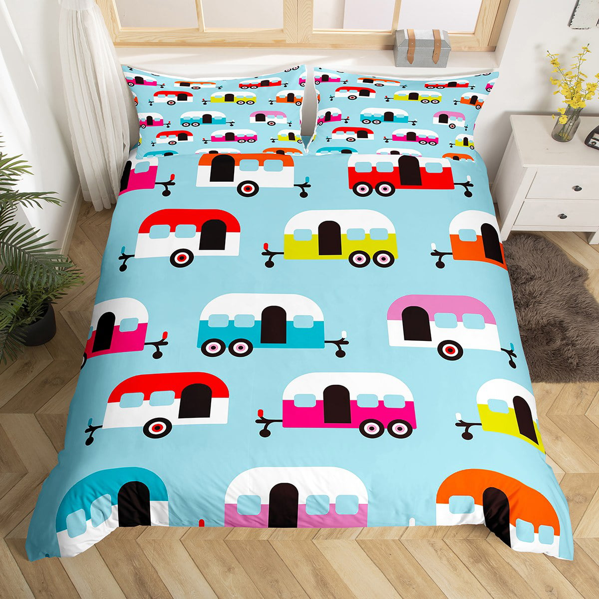 Camping Bedding Set Camp Travel Car Diifferent Colors Duvet Covers Blue Unique Gift