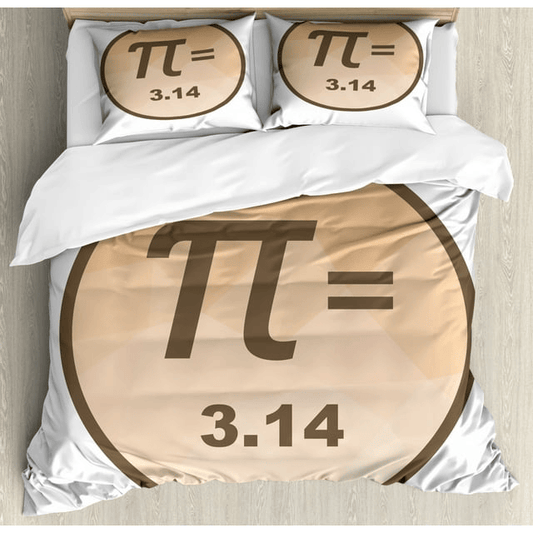 Pi Bedding Set Pi Equal To 314 Value Number Duvet Covers White Brown Unique Gift