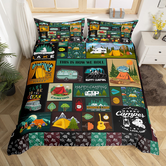 Camping Bedding Set Camping This Is How We Roll Duvet Covers Colorful Unique Gift