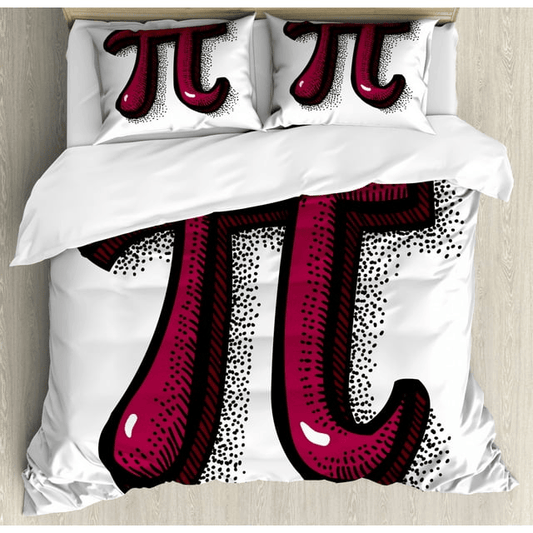 Pi Bedding Set Pi Number Symbol Mathematic Graphic Duvet Covers White Unique Gift