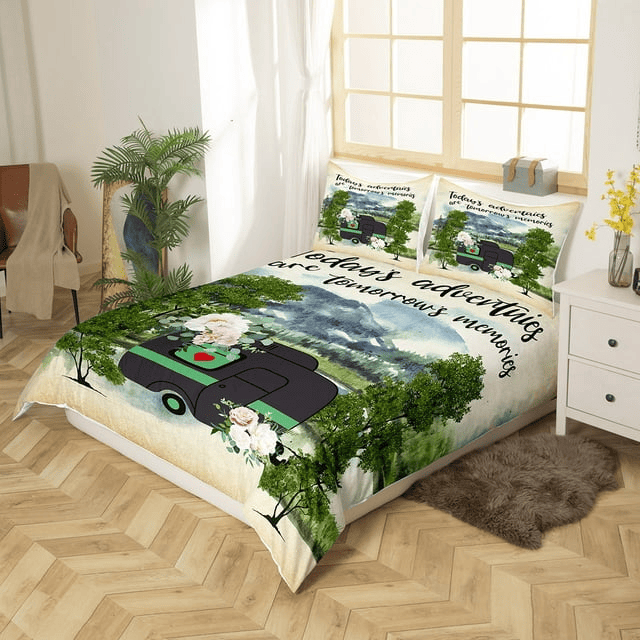 Camping Bedding Set Today's Adventures And Tomorrow's Memories Duvet Covers Colorful Unique Gift