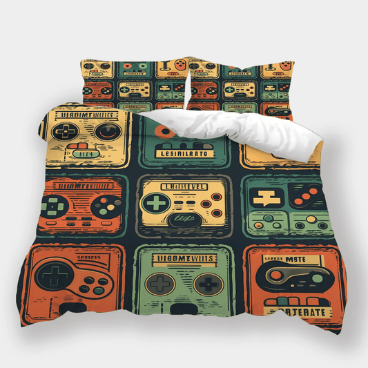 Game Bedding Set Game Handle Box Vintage Style Duvet Covers Colorful Unique Gift