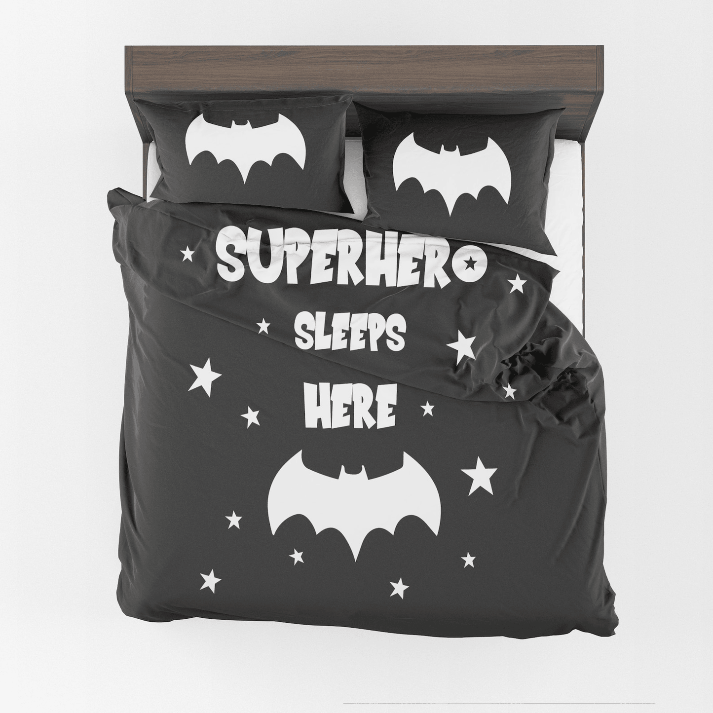 Batman Bedding Set DC Superhero Sleeps Here Duvet Covers Black White Unique Gift