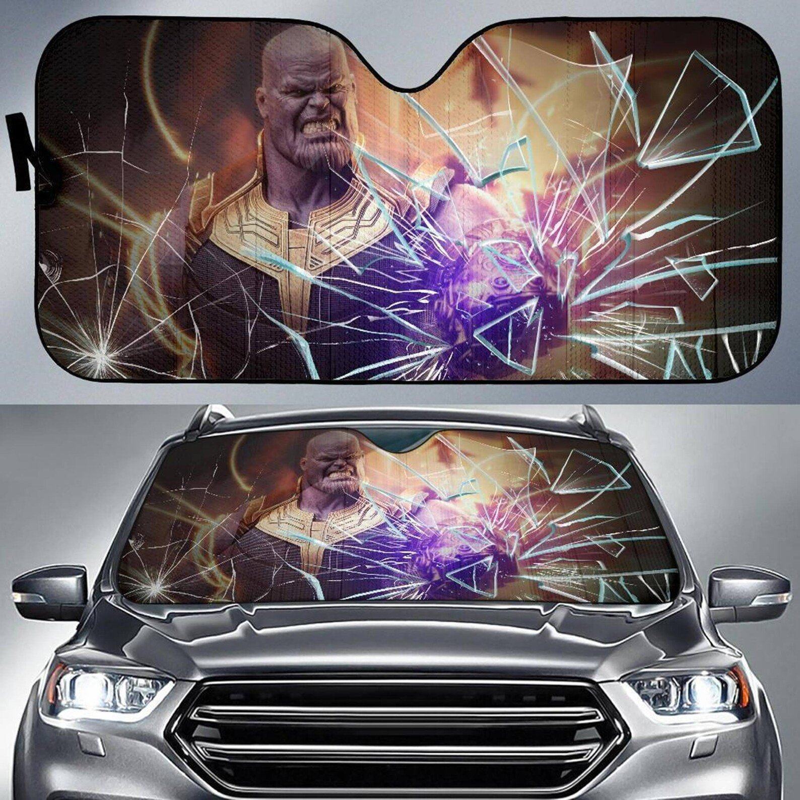 MV Windshield Sun Shade Thanos Broken Glass Car Sun Shade MV Car Sun Shade